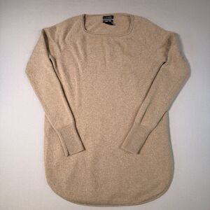 HALOGEN Cashmere Blend Sz Small Tan Long Sleeve Pullover Tunic Sweater